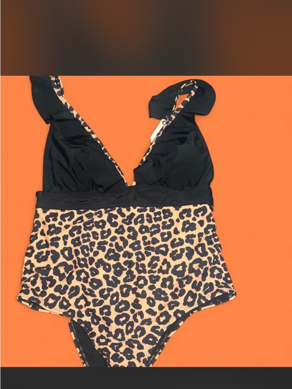 Women’s Black & Leopard One-Piece Swimsuit